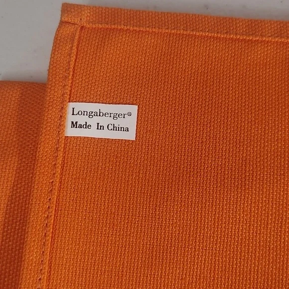 2 Longaberger Orange Ghost Fabric Napkins New In Package - Picture 6 of 6